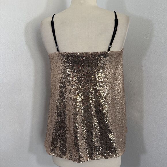 Haoduoyi Tank Top Womens‎ S Golden Sequins Feminine Disco Party Y2K - Picture 4 of 10